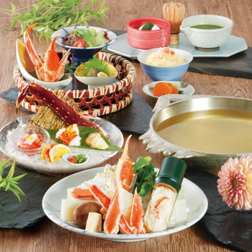 タラバかに彩り刺身と看板料理かにすきコース　石狩（いしかり）